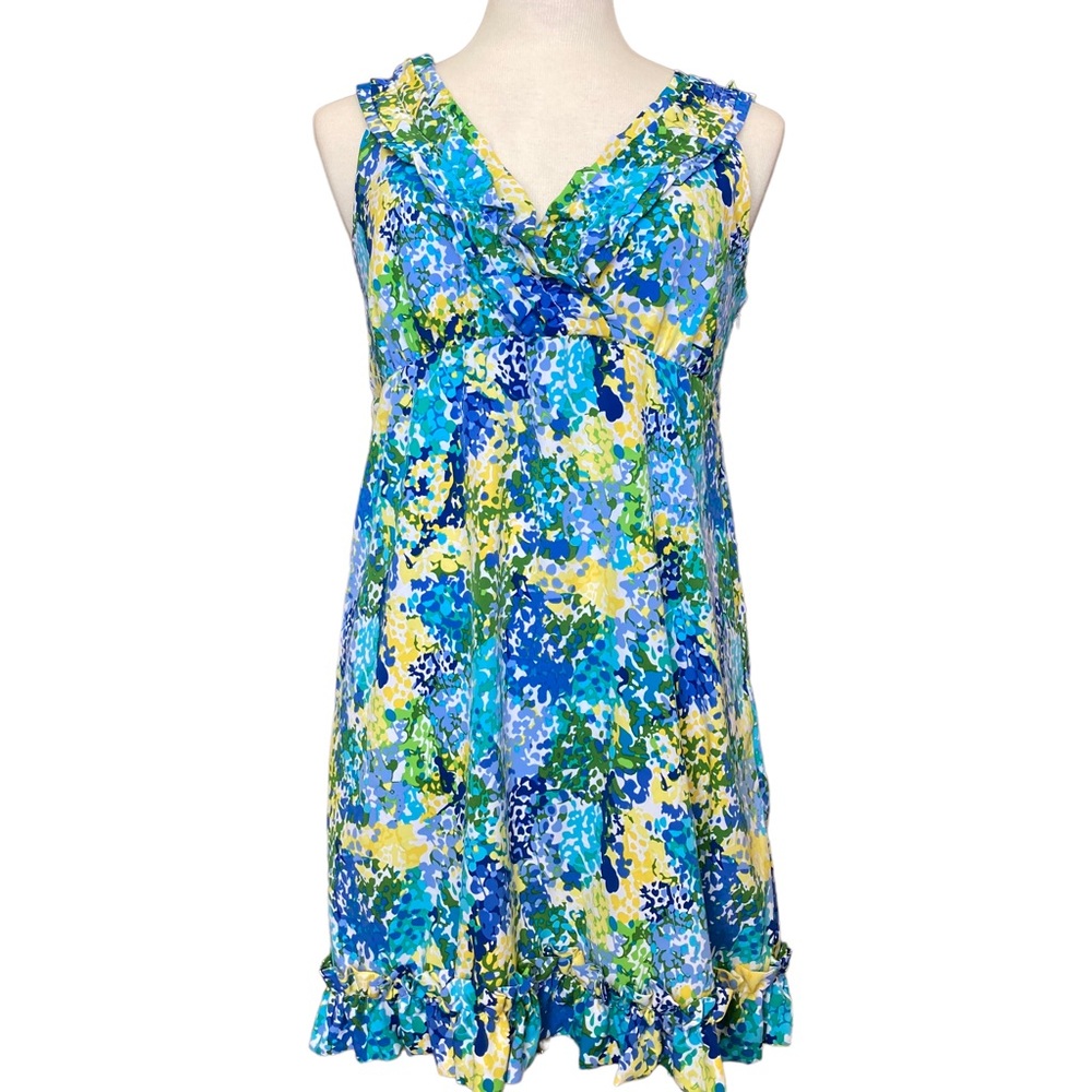 NWT New Directions sleeveless floral ruffle dress, Sz 18